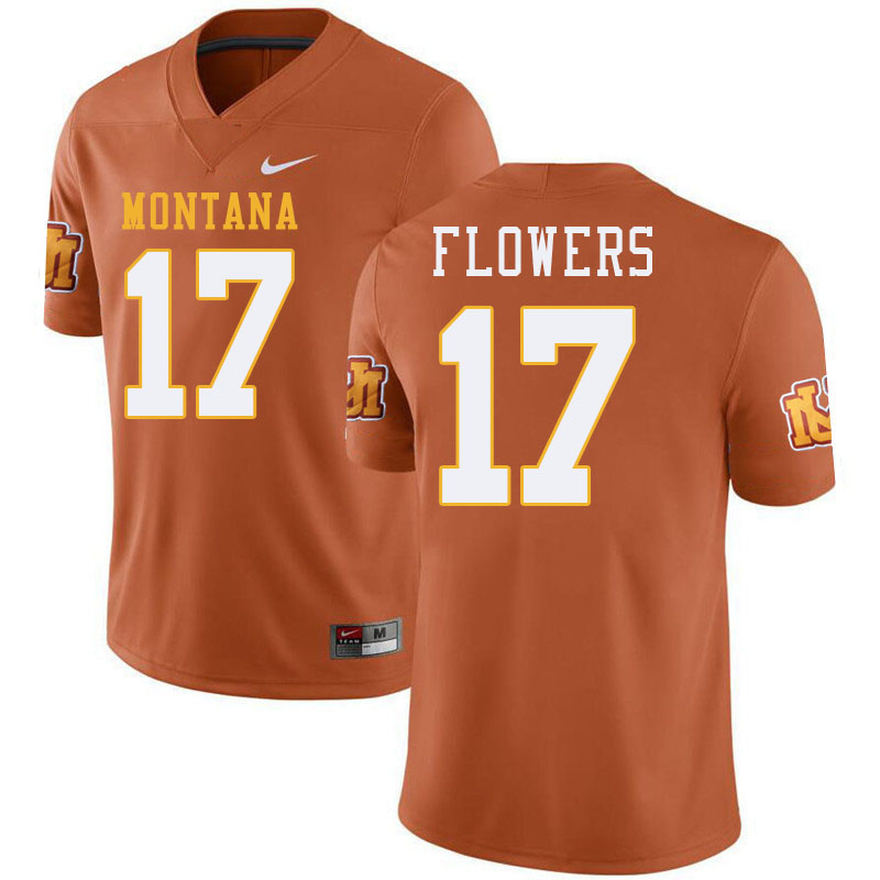 Luke Flowers Montana Jersey,University Of Montana Grizzlies #17 Luke Flowers Jersey Stitched-Throwba